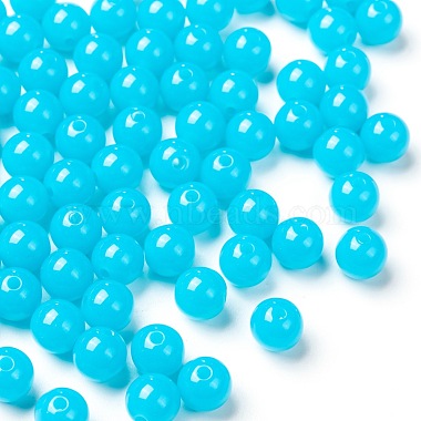 8mm DodgerBlue Round Acrylic Beads