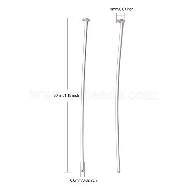 Jewelry Tools and Equipment Decorative Stainless Steel Flat Head Pins(X-STAS-E023-0.6x30mm)-5