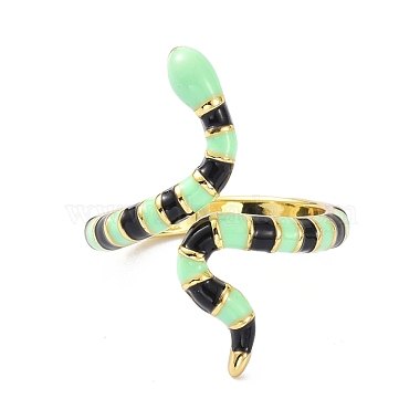 Snake Real 18K Gold Plated Cuff Rings for Women(KK-C220-07G)-2