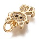 Brass Micro Pave Clear Cubic Zirconia Charms(ZIRC-C020-38G)-3