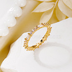 Brass Micro Pave Cubic Zirconia Finger Rings, Golden, 3mm, Inner Diameter: 17mm(CU-CBA8D1E-01G)