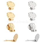 8Pcs 2 Colors 304 Stainless Steel Clip-on Earring Findings, with Round Flat Pad, Flat Round, Mixed Color, 20x15x9mm, Hole: 2.5mm, 4pcs/color(STAS-LP0001-45)