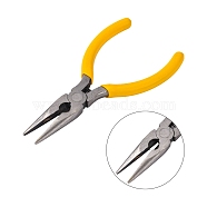 Jewelry Pliers, #50 Steel(High Carbon Steel) Wire Cutter Pliers, Gunmetal, Yellow, 135x55mm(TOOL-D029-03)