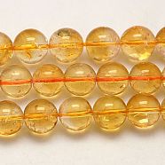 Grade A Natural Citrine Beads Strands, Round, 8mm, Hole: 1mm(G-G448-8mm-15)