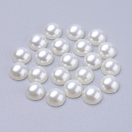 Half Round Acrylic Imitated Pearl Flat Back Cabochons, Creamy White, Size: about 7mm in diameter, 3.5mm thick(X-OACR-H001-6)