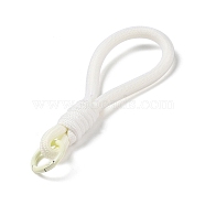 Braided Nylon Strap, Alloy Clasp for Key Chain Bag Phone Lanyard, White, 155mm(AJEW-C035-03A)