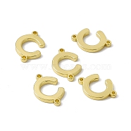 Rack Plating Brass Connector Charms, Real 18K Gold Plated, Long-Lasting Plated, Cadmium Free & Nickel Free & Lead Free, Letter Links, Letter.C, 14x10x1.5mm, Hole: 1mm(KK-C007-38G-C)