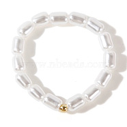 Plastic Imitation Pearl Bead Ring, Fashionable Casual Women's Ring, White(EP4993-1)