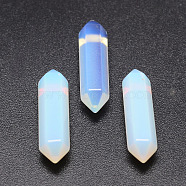 Faceted Opalite Beads, Double Terminated Point, for Wire Wrapped Pendants Making, No Hole/Undrilled, 30x9x9mm(X-G-K001-30mm-01)