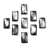 Natural Black Lip Shell Cabochons, Square, Black, 17x10x3mm(SSHEL-D084-02A)