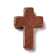 Synthetic Goldstone Pendants, Religion Corss Charms, 26~26.5x17.5~18x6~6.5mm, Hole: 1.6mm(FIND-C040-01B)