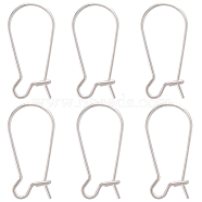 10Pcs 925 Sterling Silver Hoop Earrings, Kidney Ear Wire, Silver, 20x9.5mm, Pin: 0.7mm(STER-BBC0001-81)