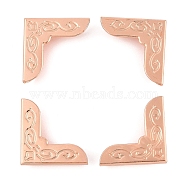 Iron Metal Photo Corners for Photo Albums, Rose Gold, 23x23x6.5mm(IFIN-R002-01RG)