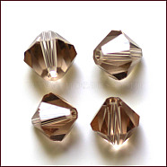 Imitation Austrian Crystal Beads, Grade AAA, K9 Glass, Faceted, Bicone, Camel, 4.55x5mm, Hole: 0.7~0.9mm(SWAR-F022-5x5mm-215)