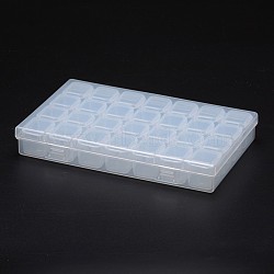 Polypropylene Plastic Bead Storage Containers, Removable, 28 Compartments, Rectangle, Clear, 175x108x26mm(X-CON-N008-015)