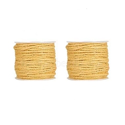 Jute Cord, Jute String, Jute Twine, for Jewelry Making, Gold, 2mm, about 10.93 yards(10m)/roll(OCOR-WH0002-02)