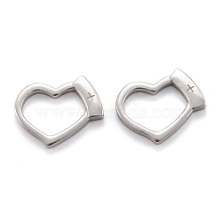 304 Stainless Steel Linking Rings, Heart, Stainless Steel Color, 19.5x25x3mm(STAS-M291-06P)