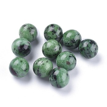 Natural Rudy in Zoisite Beads, Gemstone Sphere, No Hole/Undrilled, Round, 17.5~18mm