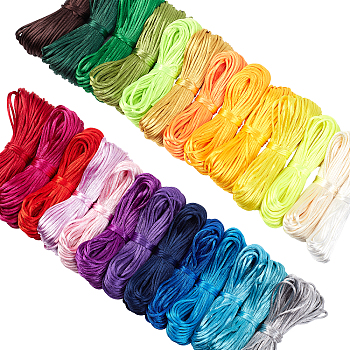 Polyester Thread, Satin Thread, for Jewelry Making, Mixed Color, 2mm, about 20m/bundle, 26Bundles/set