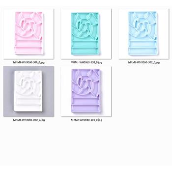 Nail Art Plastic Color Palettes, Nail Art Painting Gel Palette Manicure Tool, Rectangle, Mixed Color, 120x80x12mm, 5pcs/set