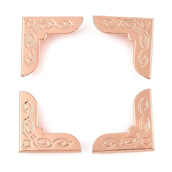 Iron Metal Photo Corners for Photo Albums, Rose Gold, 23x23x6.5mm