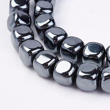 Magnetic Synthetic Hematite Beads Strands, Cube, 8x8x8mm, Hole: 0.5mm, about 50pcs/strand, 15.5 inch