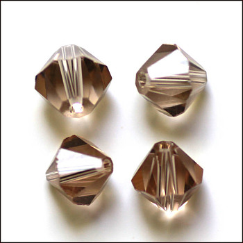 Imitation Austrian Crystal Beads, Grade AAA, K9 Glass, Faceted, Bicone, Camel, 4.55x5mm, Hole: 0.7~0.9mm