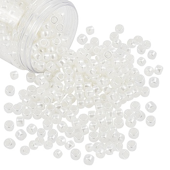ABS Plastic Imitation Pearl European Beads, Large Hole Beads, Rondelle, Creamy White, 8x6mm, Hole: 4mm, 500pcs/box