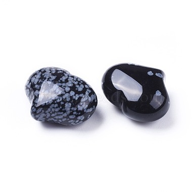 coeur d'obsidienne flocon de neige naturel pierre d'amour(G-F659-A25)-2