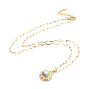 Ожерелье гордости цвета радуги(NJEW-H160-02G)-2