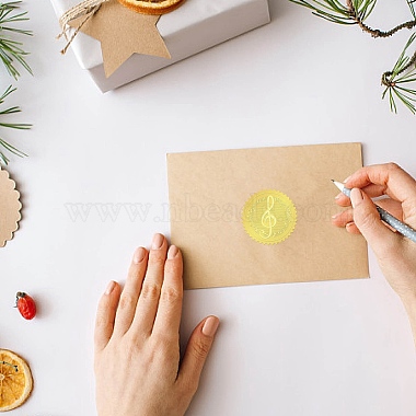 34 наклейки самоклеющиеся листовые с тиснением золотой фольги(DIY-WH0509-010)-5