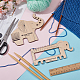 1 Set Elephant Shape  Wooden Knitting Needle Gauge & Yarn Wrap Guide Board(DIY-BC0006-94)-4