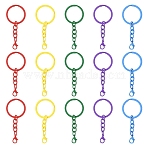 30Pcs 5 Colors Baking Paint Iron Split Key Rings, Ring, with Lobster Claw Clasps, Mixed Color, 67mm, 6pcs/color(IFIN-YW0004-07)