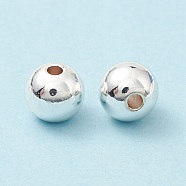 Rack Plating Brass Beads, Cadmium Free & Lead Free, Round, Silver, 7.8x7mm, Hole: 2mm(KK-WH0034-02K-S)