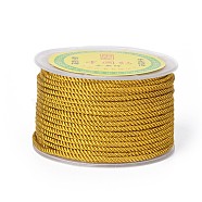 Polyester Milan Cord for DIY Jewelry Craft Making, Gold, 3mm, about 27.34 yards(25m)/roll(OCOR-F011-D15)
