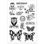 PVC Plastic Stamps, for DIY Scrapbooking, Photo Album Decorative, Cards Making, Stamp Sheets, Butterfly Pattern, 16x11x0.3cm(DIY-WH0167-56B)
