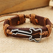 Zinc alloy environmentally friendly guitar accessories genuine leather bracelet(XT4620-4)