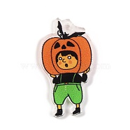 Printed Acrylic Pendant, Halloween Theme, Boy & Pumpkin, 40.5x21x1.5mm, Hole: 2mm(FIND-H003-04F)