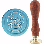 Brass Wax Seal Stamp with Handle, for DIY Scrapbooking, House Pattern, 3.5x1.18 inch(8.9x3cm)(AJEW-WH0184-0660)
