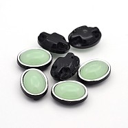 Sew on Taiwan Acrylic, Garment Accessories, Oval, Light Green, 13x11x7mm, Hole: 1mm(SA54-8x10-S18-H30)
