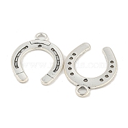 Tibetan Style Alloy Horseshoe Pendants, Cadmium Free & Lead Free, Antique Silver, 30x22x2mm, Hole: 2mm(TIBEP-23708-AS-RS)