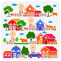 PET Hollow Out Drawing Painting Stencils, for DIY Scrapbook, Photo Album, House, 30x30cm(DIY-WH0391-0789)