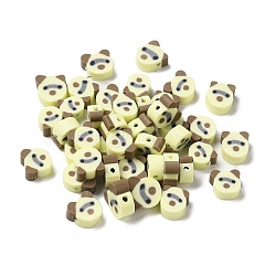 Handmade Polymer Clay Beads, Animal, Light Yellow, Dog, 9x9x4mm, Hole: 1.6mm(CLAY-H005-17B)