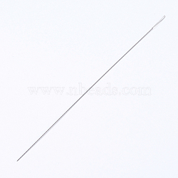 Iron Beading Needle, Twisted, Platinum, 10.3x0.02cm(X-IFIN-P036-05F)