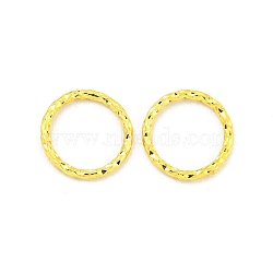 Brass Linking Rings, Textured Ring, Real 18K Gold Plated, 10x1mm, Inner Diameter: 8mm(KK-K382-01G)