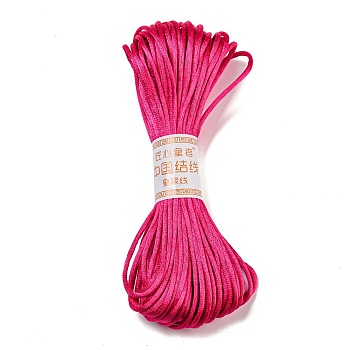 Polyester Embroidery Floss, Cross Stitch Threads, Deep Pink, 3mm, 20m/bundle