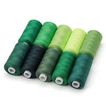 10 Colors Polyester Sewing Thread, Mixed Color, 260x60x27mm, 10pcs/set