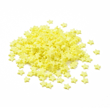 Handmade Polymer Clay Cabochons, Star, Yellow, 5x5x1mm