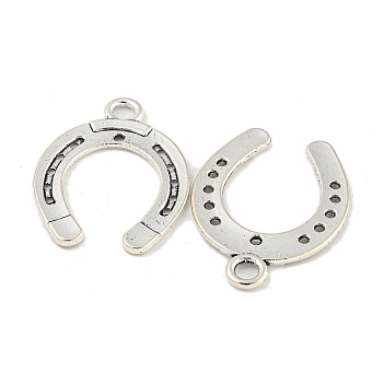 Tibetan Style Alloy Horseshoe Pendants, Cadmium Free & Lead Free, Antique Silver, 30x22x2mm, Hole: 2mm