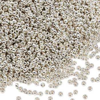MIYUKI Round Rocailles Beads, Japanese Seed Beads, 11/0, (RR1051) Galvanized Silver, 11/0, 2x1.3mm, Hole: 0.8mm, about 5500pcs/50g